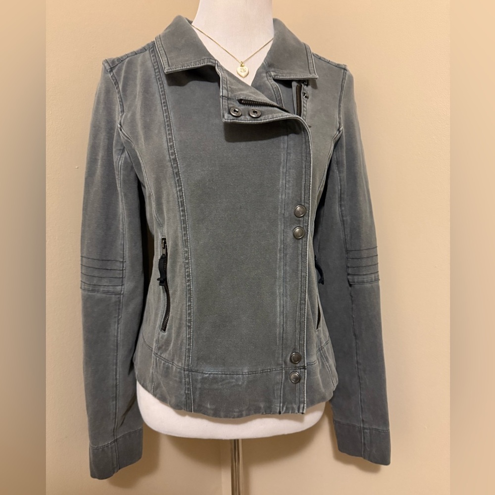 Anthropologie Marrakech Ryder Jacket,Size-Large,Color-Gray Washed